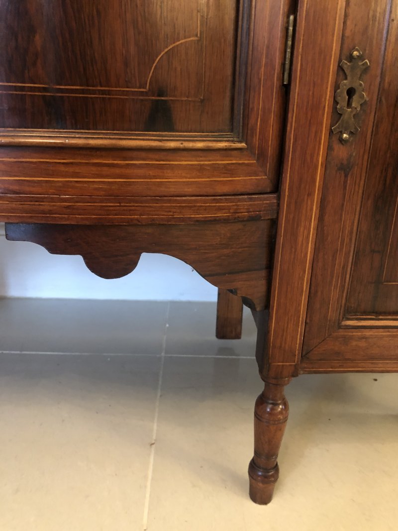 Antique Victorian Inlaid Rosewood Side Cabinet - Image 16